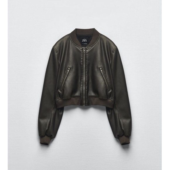 Zara leather bomber jacket - Picture 9 of 9